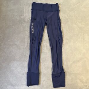 TEMPO Equestrian Leggings Girls Youth Small Purple Seat Grips Pants Breeches